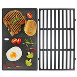 1 x RAW Customer Returns 7637 Grill Grate and Frying Pans Replacement Part for Weber Spirit I II 200 Series, 44.5 cm BBQ Grill Plate for Weber Spirit E-210 E-220 Spirit S-210, S-220 Cast Iron Gas Grills with Front Control Grates 2PCS - RRP €65.53