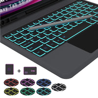 1 x RAW Customer Returns ROOFEI Keyboard Case for Galaxy Tab S9 FE 10.9 inch S9 11 inch 7-color lighting German QWERTZ layout keyboard with touchpad Tab S9 2023 wireless keyboard protective case with S Pen holder - RRP €69.99