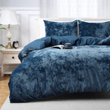 1 x RAW Customer Returns CAROMIO warm plush bed linen 200x200cm turquoise cuddly fluffy reversible bed linen warm winter fleece blanket cover double bed duvet cover with button closure and 2 pillowcases 80x80cm - RRP €38.3