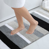 1 x RAW Customer Returns Homaxy Non-Slip Bathroom Rug Soft Deep Pile Microfiber Bath Mat Absorbent Bath Rugs Washable Bath Mat 60 x 120 cm, Black Gray - RRP €36.99