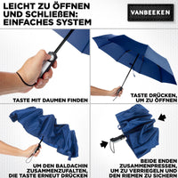 3 x RAW Customer Returns Van Beeken Travel Umbrella, Compact Umbrella for Travel, Christmas Gifts, Windproof Umbrellas for Rain, Automatic, Durable, Mini, Foldable for Bag, Backpack, Handbag Red - RRP €48.39