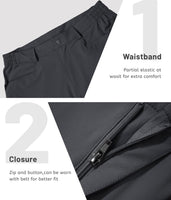 1 x RAW Customer Returns TACVASEN Bermuda Shorts Men Summer Half Length Outdoor Hiking Pants Short Pants Cargo Pants Pockets Elastic Work Pants 34, Dark Grey  - RRP €40.32