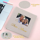 1 x RAW Customer Returns Photo album 10x15 cm, Anhow PU leather 200 photos photo album to insert for baby, wedding - beige white - RRP €15.85