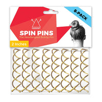 2 x Brand New Hawwwy Spiral Bobby Pins 8 Pack Spin Pins, Easy Fast Bun Maker Twist Hair Pins for Women Kids, Updo Hair Accessories, Messy Bun Tool, Perfect Small Bun Bobbypins Bobbie Fashion Gold 2 Inches  - RRP €22.96