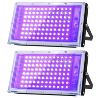 1 x RAW Customer Returns Glostars 100W LED UV Blacklight Spotlight, Blacklight Lamp, IP66 Waterproof, 395-400nm UV Party Light with Switch for Bar, Party Accessories, Blacklight Decoration, Stage Lighting 2 Pack - RRP €45.24