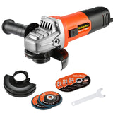 1 x RAW Customer Returns ValueMax Angle Grinder Electric 850W with 5 Discs 125mm, 11000rpm, 3-Position Additional Handle, incl. 3 Cutting Discs 2 Fan Discs 2 Protective Covers, for Grinding Cutting Polishing - RRP €41.3