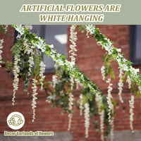 1 x RAW Customer Returns Syhood Artificial Wisteria Garland 26m 4 Pack Artificial Wisteria Artificial Flowers Silk Flowers Artificial Wisteria Artificial Wisteria Hanging Flower White  - RRP €30.99