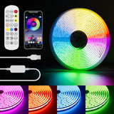 1 x RAW Customer Returns 5V USB RGB COB LED Strip with Bluetooth Smart APP Controller,PAUTIX Color Changing Light Strip with 816LED M 1.5M Multicolor Tape Lights for TV,DIY Decorations - RRP €19.84