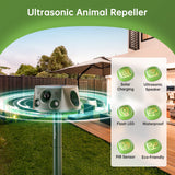 1 x RAW Customer Returns Cat deterrent for garden, cat deterrent ultrasonic solar double-sided induction, garden cat repellent marten deterrent charging, automatic cat animal repeller for dogs, pigeons, birds, 6 modes - RRP €51.7