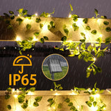 1 x RAW Customer Returns KASZOO Ivy Garland with 100 LED Solar Fairy Lights, 10M 32Ft 8 Modes, Waterproof Solar Fairy Lights Outdoor for Garden, Balcony, Wedding, Fence, Camping, Christmas, Decorations - RRP €13.09