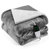 1 x RAW Customer Returns OneAmg electric blanket with automatic switch-off and 6 temperature levels 38 -50 2H-10H 120W heating blanket electric heating pad washable warm comfortable safe energy saving 127 x 152cm gray - RRP €59.99