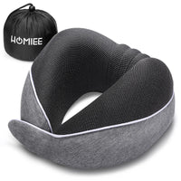 1 x RAW Customer Returns HOMIEE Neck Pillow Airplane Car Travel Pillow Neck Roll Memory Foam Travel Neck Pillow Travel Comfy Ergonomic Neck Support Pillow Orthopedic Pillow Head Pillow Adults New Gray  - RRP €25.99