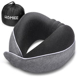 1 x RAW Customer Returns HOMIEE Neck Pillow Airplane Car Travel Pillow Neck Roll Memory Foam Travel Neck Pillow Travel Comfy Ergonomic Neck Support Pillow Orthopedic Pillow Head Pillow Adults New Gray  - RRP €25.99