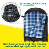 1 x RAW Customer Returns Bessport Flannel Sleeping Bag for Camping 3-4 Seasons - 10 C-15 C Winter sleeping bag lightweight, waterproof and warm for adults and children, backpacking, camping, hiking and traveling - RRP €69.99