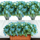 7 x Brand New ALAGIRLS Artificial Flowers Outdoor UV Resistant 6Pcs Plastic Fake Flowers for Indoor Decoration Artificial Plastic Plants for Home Garden Wedding Party Porch Window Decoration Blue - RRP €159.6