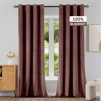 1 x Brand New EMEMA Pack of 2 100 opaque blackout curtains, velvet curtains with eyelets, thermal curtain, eyelet curtain, blackout curtains for bedroom, living room, 140 x 175 cm, rubber powder - RRP €42.66