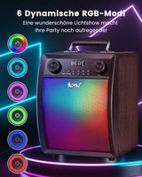 1 x RAW Customer Returns ALPOWL Karaoke Machine for Adults and Kids with 2 Wireless UHF Microphones, Portable Bluetooth Speaker PA System with LED Lights for Home Party, Wedding, Church, Picnic, Outdoor Indoor - RRP €69.99