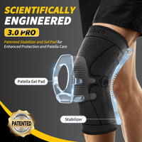 1 x RAW Customer Returns CAMBIVO knee brace men 1 piece, compression bandage knee with side stabilizers patella gel pad, knee brace meniscus arthritis, knee protectors for training, sports, running - RRP €24.99