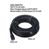 1 x RAW Customer Returns Tool Daily Pressure Washer Hose 15m x 1 4 3600 PSI M22 14mm Replacement Pressure Washer Hose for Most Brands - RRP €44.0