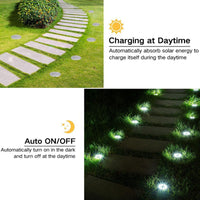 1 x RAW Customer Returns Joomer Solar Outdoor Garden Light 8 LED 12 Pack Solar Ground Lights, White LED Solar Lights Outdoor Garden Waterproof Solar Ground Lamp for Lawn, Patio, Path, Garage Driveway - RRP €39.34