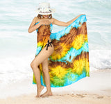 1 x Brand New LA LEELA Women s Beach Swimsuit Sweetheart Wrap Sarong Bathing Suit, Tie Dye 80 One Size - RRP €24.0