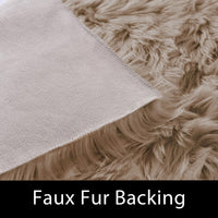 1 x RAW Customer Returns Latepis Round Rug Light Brown Beige Fluffy Faux Fur for Living Room Bedroom 150 cm Dining Room Rug Deep Pile Washable Shaggy Area Rug - RRP €60.49