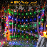 1 x RAW Customer Returns Solar fairy lights, 1.5x1.5m LED net lights, 96 LEDs 8 modes Christmas lights outdoor waterproof net lights with remote control timer for birthdays, weddings 1.5 1.5M, colored  - RRP €19.99