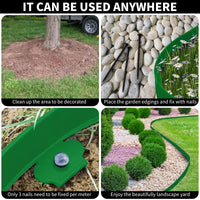 1 x RAW Customer Returns Flexible lawn edge made of plastic, length 10m, height 5cm, lawn edge plastic, lawn edge height, bed edging, lawn sheets, mowing edge palisade, with 50 fastening nails 1 pair of gloves - green - RRP €29.99