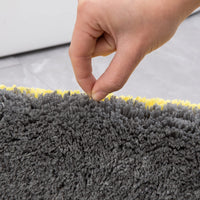 1 x RAW Customer Returns MIULEE Bath Mat Bath Carpet Stripe Shower Mat Non Slip Bath Rug Modern Doormat Decorative Bathroom Mat Washable Decoration Absorbent Soft Bathroom Living Room 1 Piece 50 x 80 cm Yellow and Gray - RRP €22.8