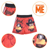 1 x Brand New MINIONS Swimming Shorts for Boys, Swimming Trunks Swimsuit Boxer Shorts, Surf Swimming Shorts for Boys, Despicable Me Design, Size 4 Years - Red - RRP €13.5