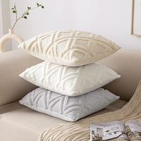 1 x RAW Customer Returns MIULEE set of 2 cushion covers decorative cushions wool cushion covers velvet fur cushion cushion cover cuddly cushion fluffy sofa cushion decorative cushion for sofa bedroom living room 40 x 40 cm milk white - RRP €17.14