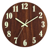 1 x RAW Customer Returns HZDHCLH 25cm Wall Clock Silent Vintage Wooden Pattern Wall Clock Without Ticking Luminous Wall Clock Office Living Room Clock - RRP €20.16