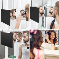 1 x RAW Customer Returns Winter Shore 3-Way Solo Hair Cutting Mirror - 360 Degree Mirror for Styling, Shaving Beard, Drying, Braiding - Adjustable Height Over the Door with Telescoping Hooks - Compact Travel Mirror - RRP €29.99