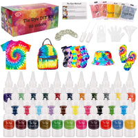 1 x RAW Customer Returns TopDirect 32 Colors Tie Dye Kit, Non-Toxic Permanent Fabric Tie Dye with Tie Dye Powders, Squeeze Bottles, Rubber Bands and Gloves for Kids and Adults DIY - RRP €25.99