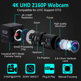 1 x RAW Customer Returns ELP 4K Web Camera, Ultra HD IMX317 USB Camera with 5-50mm Zoom Lens, PC Mini Web Camera Support 3840x2160 30fps, 2160P USB Video Conference Webcams for Windows Linux USB4KHDR01-MFV 5-50  - RRP €121.01