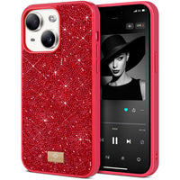 1 x RAW Customer Returns BEZ Phone Case for iPhone 14 Case Glitter, Sparkle Diamond Crystal Bling Case with Bling Co. Series Compatible for iPhone 14, Scarlet Red - RRP €24.99