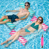 9 x Brand New Inflatable Swimming Bed, 2 Pack Air Mattress Pool 4-in-1 Pool Inflatable Hammock Lounge Chair Pool Lounge Water Hammock, For Summer Party Swimming Pool Outdoor Blue Rose Red  - RRP €98.91