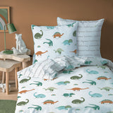 1 x RAW Customer Returns MATT ROSE Boys Bedding Set 140x200 cm Dinos 100 Cotton Oeko-TEX Children s Duvet Cover 140x200 cm 1 Pillowcase 63x63 cm Reversible Prints White - RRP €34.9