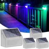 1 x RAW Customer Returns Alinana Solar Lights for Outdoors, RGB Color Changing Solar Wall Light Outdoor, Waterproof Solar Lamps Suitable for Fences, and Decoration and Halloween and Christmas Pack of 4  - RRP €21.29