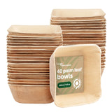 1 x RAW Customer Returns HAAGO Palm Leaf Bowls Compostable Disposable - Environmentally Friendly Picnic Outdoor Disposable Tableware Palm Leaf - Freezer Microwave Safe Palm Leaf Bowls Square 450 ml, 20  - RRP €15.99