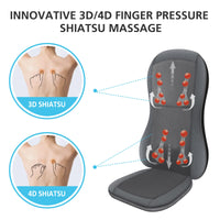 1 x RAW Customer Returns Comfier Full Back Massager with Heat - 2D 3D Shiatsu Massage Seat with 10 Massage Nodes, Back Kneading Massage Chair Cushion, Gifts for Mom, Dad - RRP €109.99