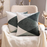 6 x Brand New MIULEE Pack of 2 Sets Geometric Cushion Covers Suede Printed Pillowcases Decorative Pillow Cases for Sofa Bedroom Home 45x45cm Graffiti Blue - RRP €82.68