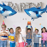 27 x Brand New 2 Pieces Large Shark Balloon Blue Giant Shark Foil Balloon Helium Sea Animals Balloon Ocean Theme Party Children s Birthday Party Decoration Supplies - RRP €217.35