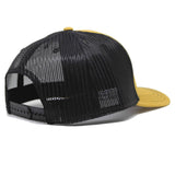 1 x RAW Customer Returns Trucker type cap - Curved visor - Adjustable snapback cap - Patch embroidery Surf Monkey mustard black - RRP €29.75