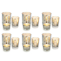 1 x RAW Customer Returns Nuptio Glass Tealights Candle Holder Silver Tealight Holder Stick Candle Holder Votive Candle Holder, Floating Tealight Glasses Living Room Dining Room Wedding Table Centerpiece Christmas Decoration, 18 Pieces - RRP €36.64