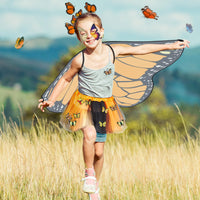 2 x Brand New SATINIOR Monarch Butterfly Costume Set for Kids Girls Butterfly Wings Tulle Tutu Skirt Butterfly Headband Face Stickers with Butterfly Gems Brooches for Carnival Cosplay - RRP €40.8