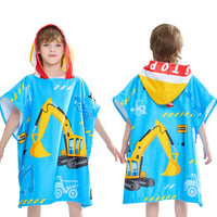 1 x RAW Customer Returns Children s Beach Towel - Hooded Towel, 70 x 70cm, Children s Hooded Towel, Poncho, Children s Poncho Towel, Beach Towel, Boys Hooded Towel, Children s Bathroom, Children s Tractor Bath Towel for Travel - RRP €17.14