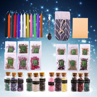 20 x Brand New Witchcraft Supplies Kit Magic Candles for Rituals, Dried Flowers for Potions, Jars with Magic Crystals, Spell Sheets - For Witchcraft, Wicca, Magic - Pagan Altar Decoration - RRP €515.0