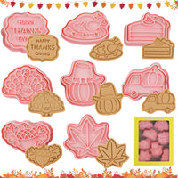 6 x Brand New Shinybox Thanksgiving Cookie Cutters, 8 Pieces Autumn Thanksgiving Cookie Cutters Set, Cookie Cutters Children, Autumn Cookie Cutter Decoration, Thanksgiving Cookie Cutter Pumpkin Baking Cake B  - RRP €42.24