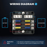 4 x RAW Customer Returns Kohree 12-way car fuse holder 12 volt, car fuse box 12V with LED display, 24 fuses, fuse clip, sticker, screws, 12V fuse block for car, boat, boat, motorhome - RRP €72.56